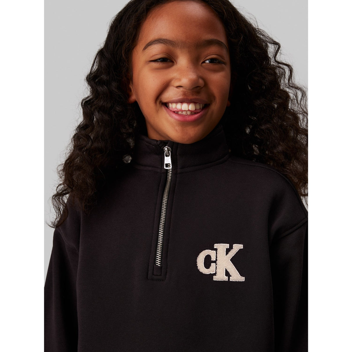 Calvin Klein Ck Black Teddy Monochram Zip Fleece Klänning
