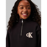 Calvin Klein Ck Black Teddy Monochram Zip Fleece Klänning