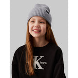 Calvin Klein Grey Heather Monochram Rib Beanie