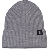 Calvin Klein Grey Heather Monochram Rib Beanie