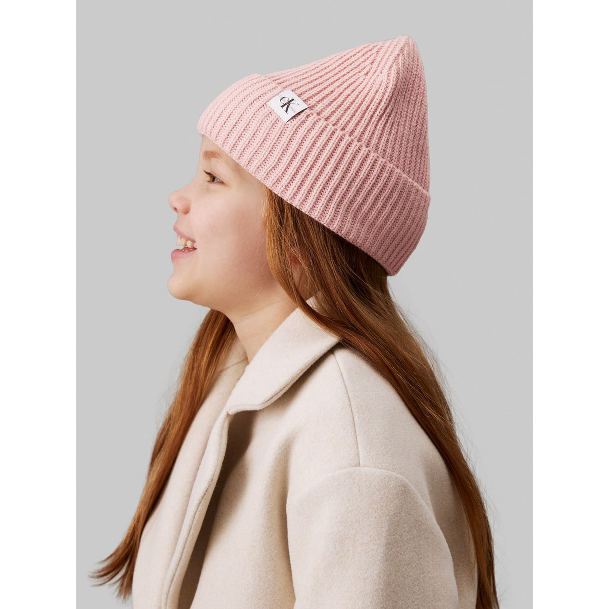 Calvin Klein Peach Whip Monochram Rib Beanie
