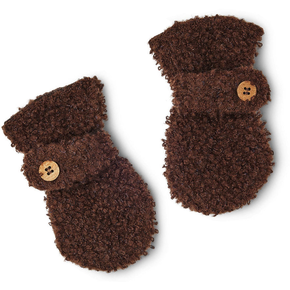 Smallstuff Brown Mittens Bouclé Merino Wool