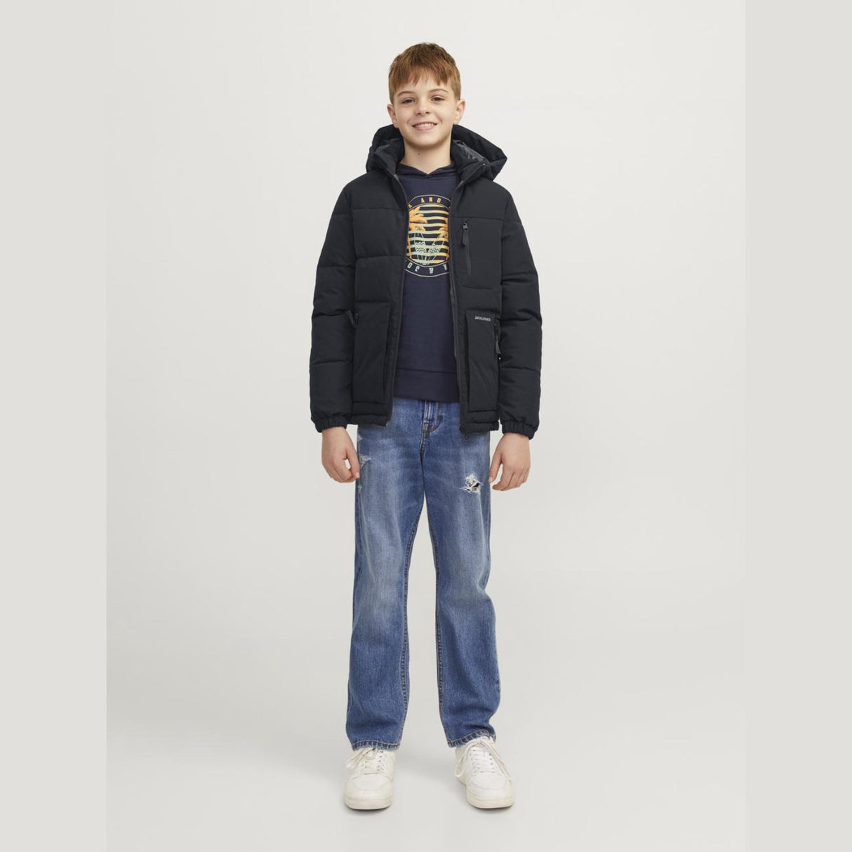 Jack & Jones Junior Black Eotto Puffer Jacka 2