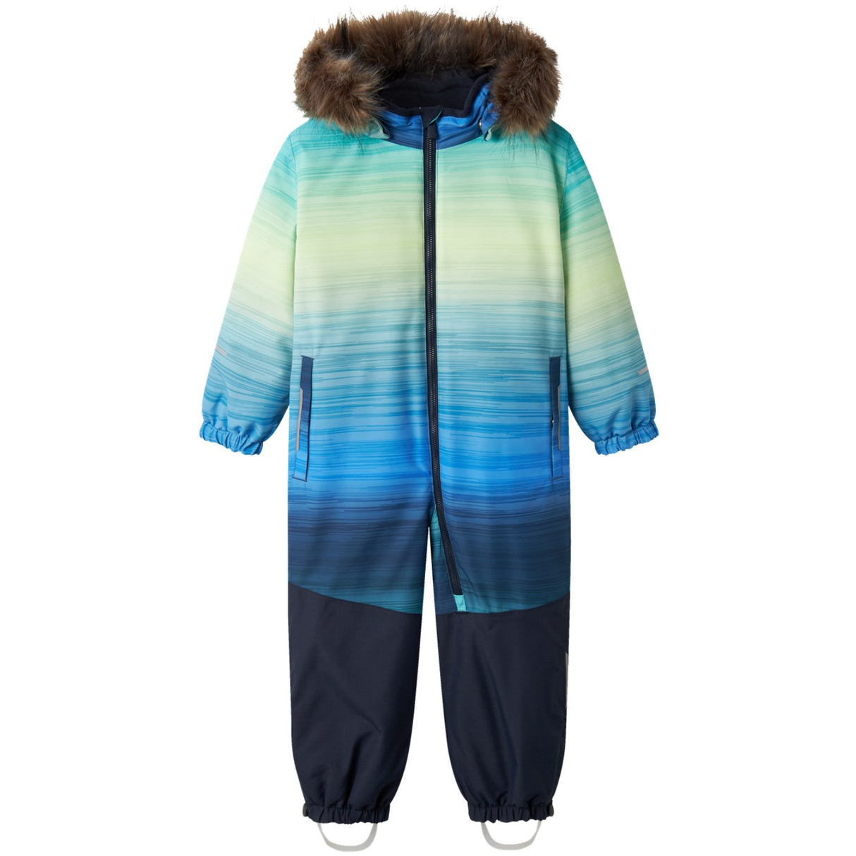 Name It Dark Denim Flow Snow10 Snowsuit Line AOP Fo