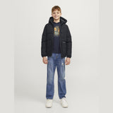 Jack & Jones Junior Black Eotto Puffer Jacka