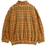 Mini Rodini Beige Doch Houndstooth Aop Velour Halfzip Sweatshirt