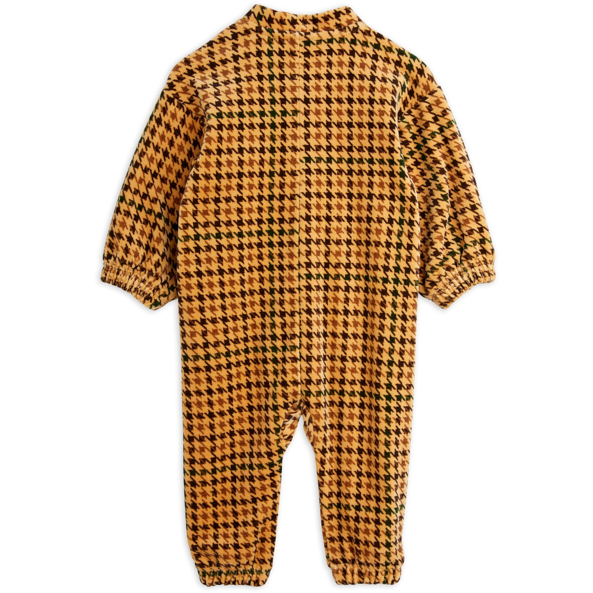 Mini Rodini Beige Dog Houndstooth Aop Velour Jumpsuit Baby 4