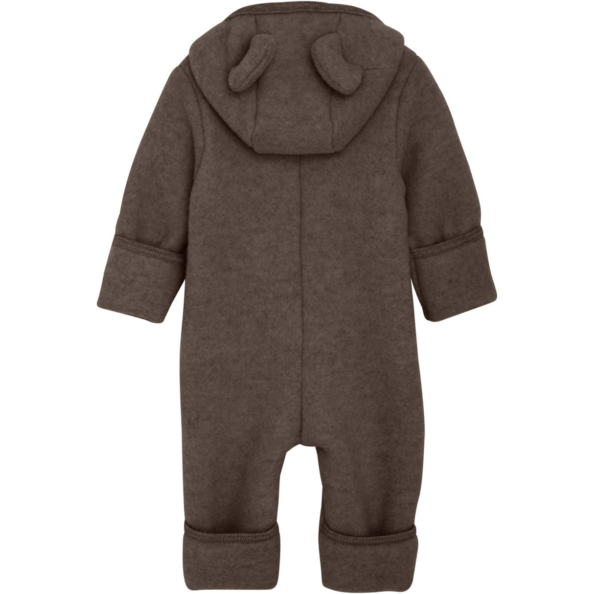 Huttelihut Brown Melange Pram Suit Ears Wool Fleece (S)