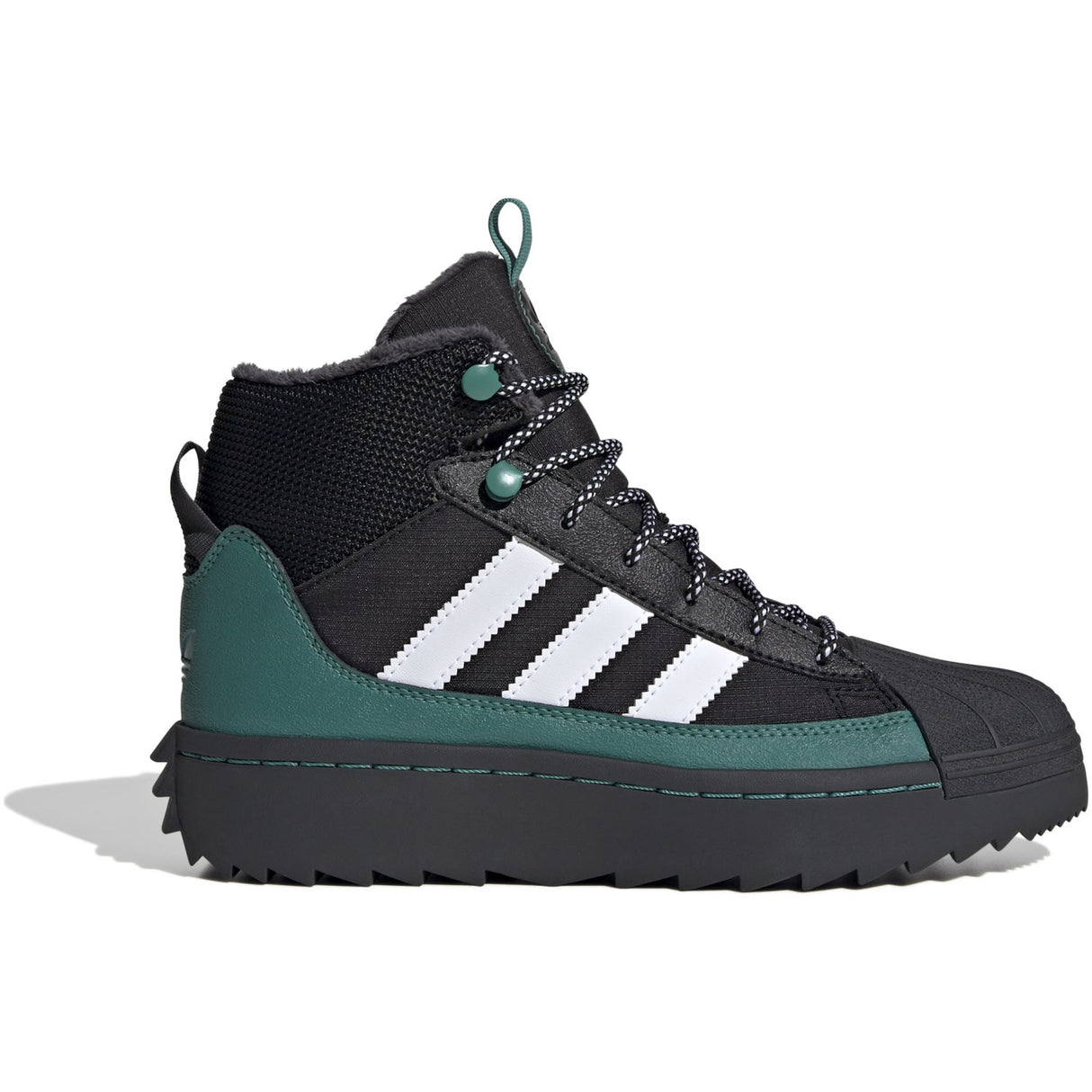 adidas Originals Core black/White/Active Green Superstar Winter Trek J Stövlar