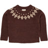 COPENHAGEN COLORS Dk Brown/Cream Kombiull Island Blus