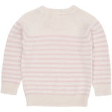 COPENHAGEN COLORS Cream/Dusty Rose Stripe Merino Classic Striped Pullover 4