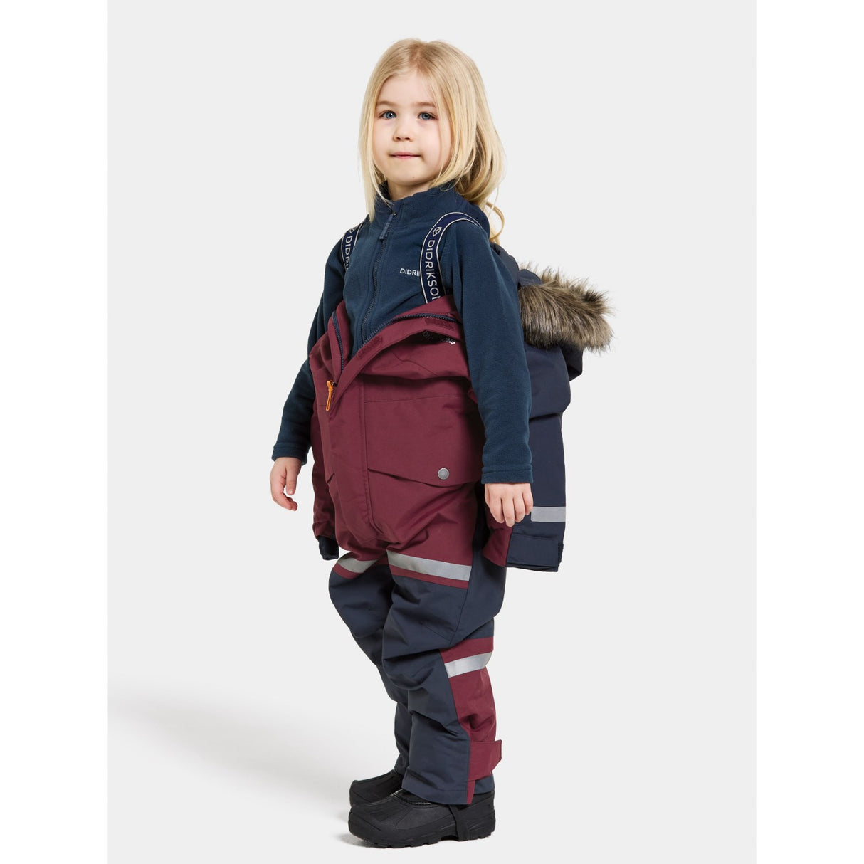 Didriksons Rusty Wine Bjärven Kids Vinteroverall 17