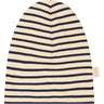 Petit Piao Indigo Plum/Dark Off White Beanie Hat Modal Striped