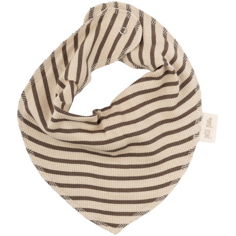 Petit Piao Chocolate Brown/Dark Off White Haklapp Modal Striped