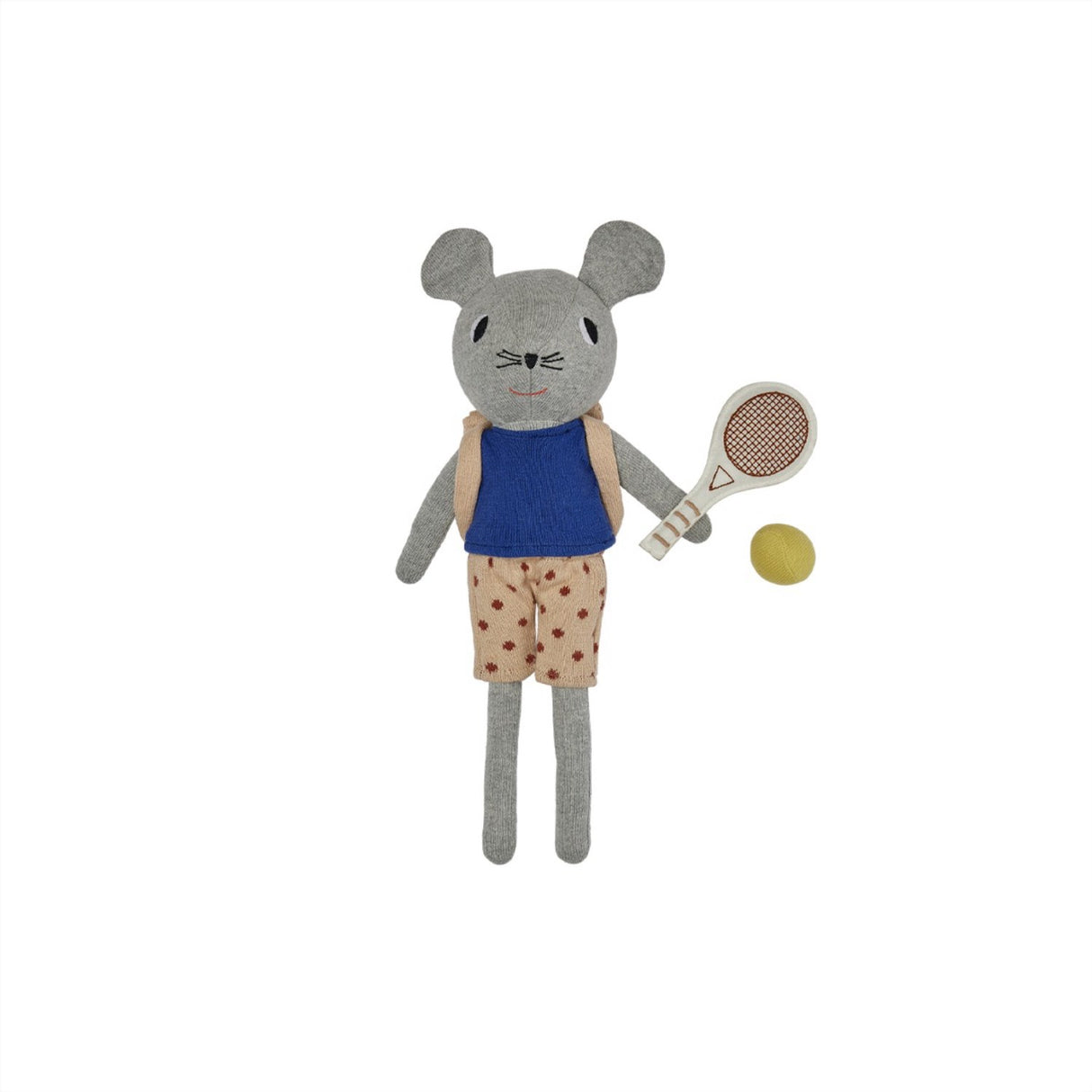 OYOY Light Grey Nuni Mouse Tennis docka