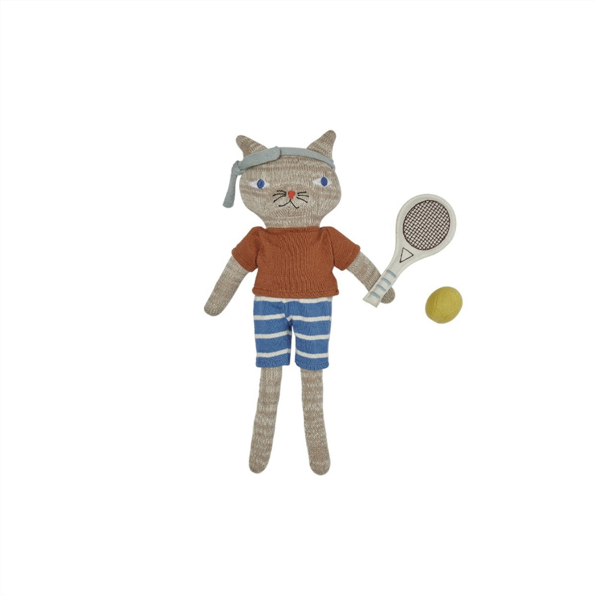 OYOY Light Brown Melange Polly Cat Tennis docka