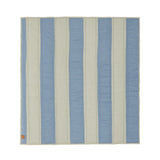 OYOY Blue/Clay Striped Quiltad Filt