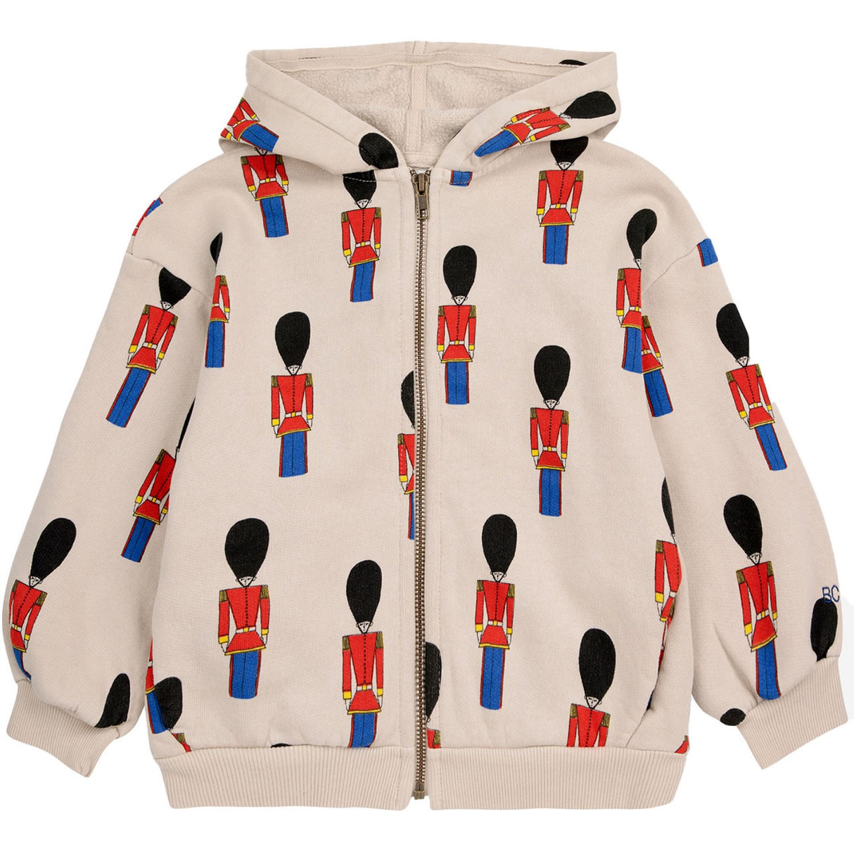 Bobo Choses Light Brown Little Tin Soldiers All Över Zipped Hoodie