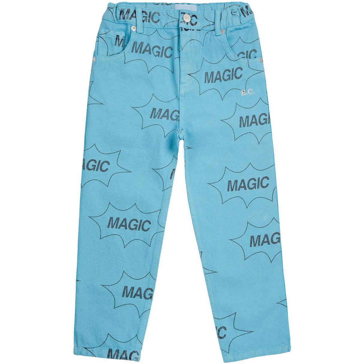 Bobo Choses Light Blue It'S Magic All Över Denim Baggy Pants