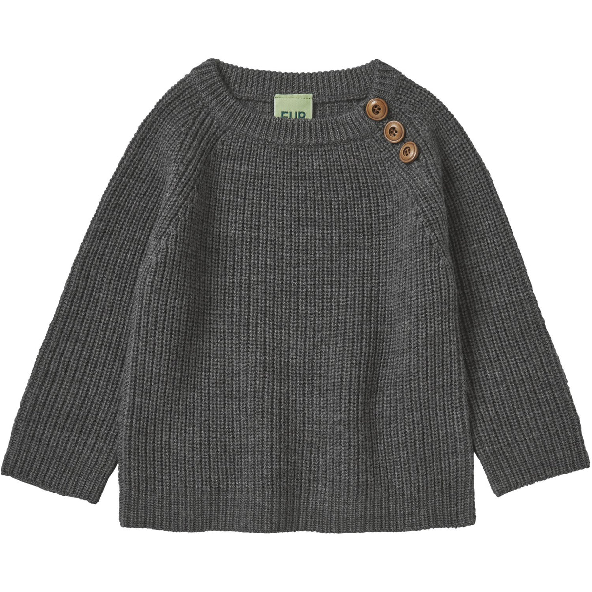 FUB Grey Melange Bebis Rib Sweater