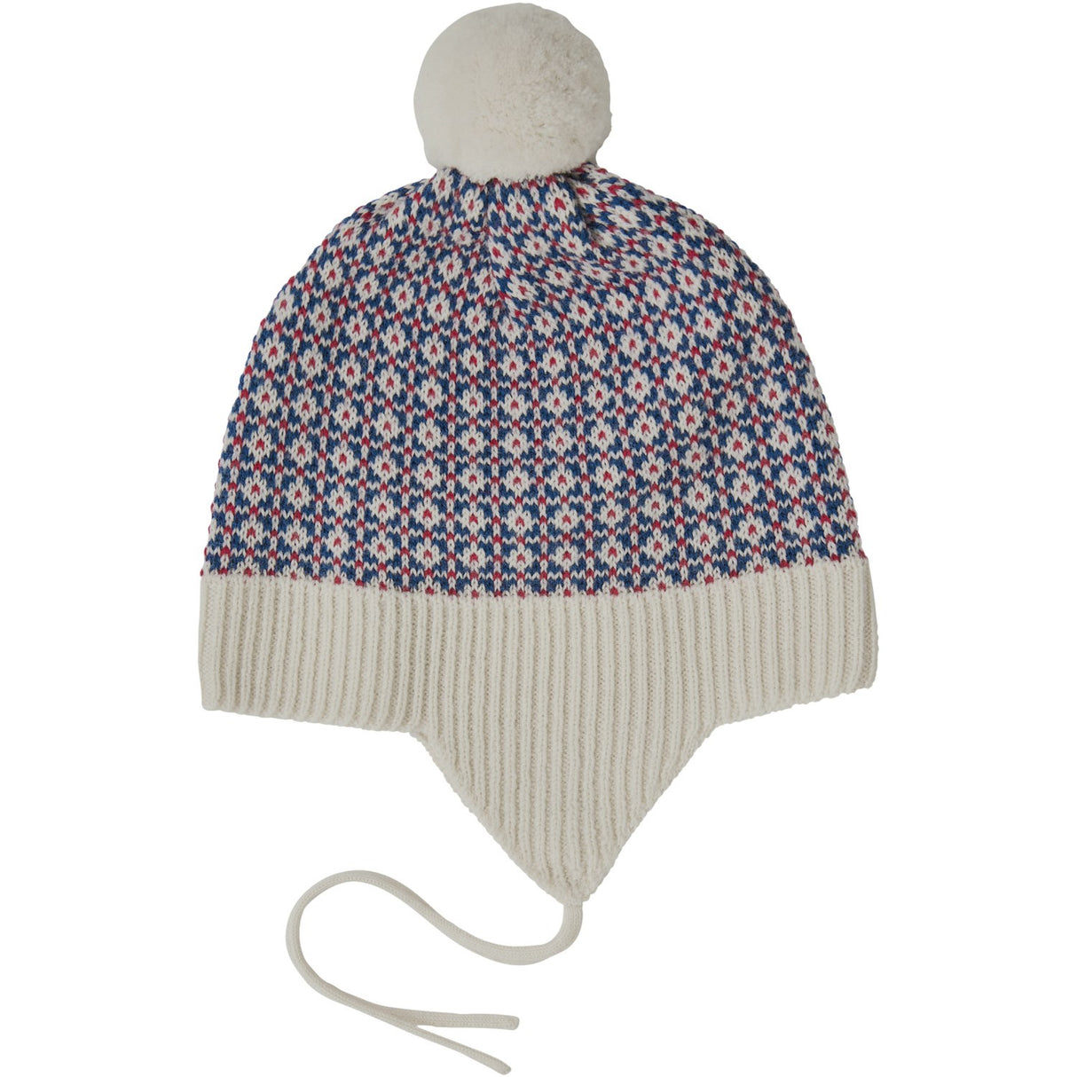 FUB Ecru/Pond Blue/Red Bebis Nordic Hat