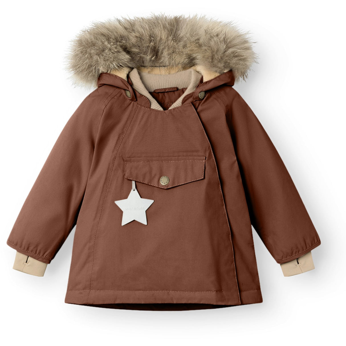 Mini A ture Rootbeer brown Wang Fleece Vinterjacka m. Päls