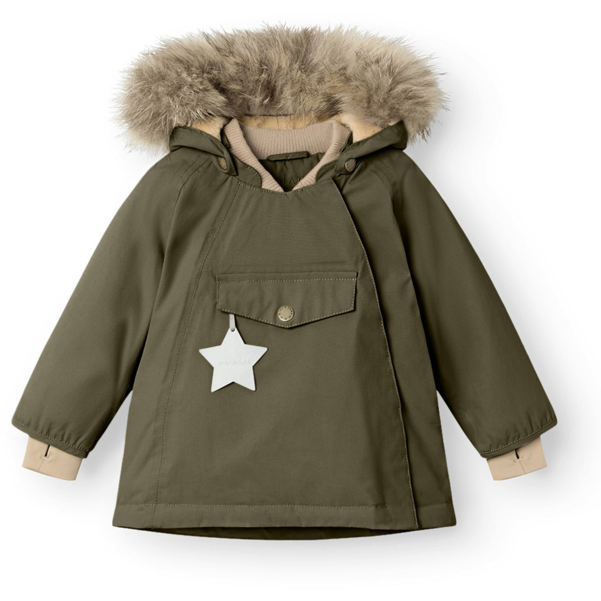 Mini A ture Olive night Wang Fleece Vinterjacka m. Päls