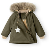 Mini A ture Olive night Wang Fleece Vinterjacka m. Päls