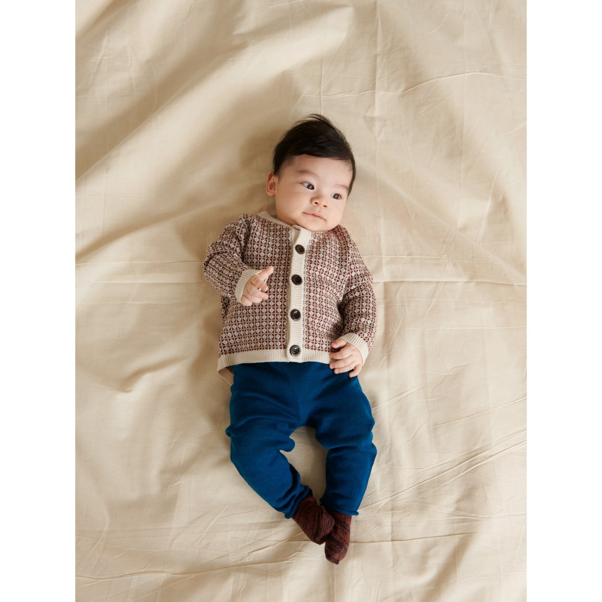 FUB Ecru/Clay/Misty Green Bebis Nordic Cardigan