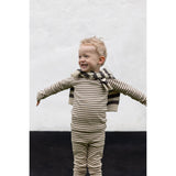 Petit Piao Chocolate Brown/Dark Off White Blus Modal Striped