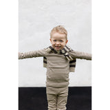 Petit Piao Chocolate Brown/Dark Off White Blus Modal Striped