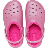 Crocs Pink Tweed Classic Lined Glitter Clog 5