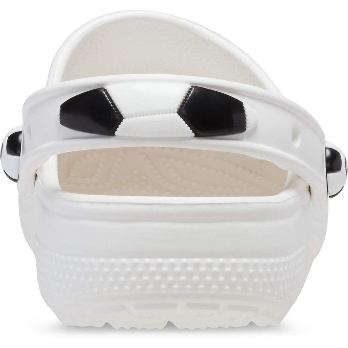 Crocs White/Black Classic Soccer Ball Clog