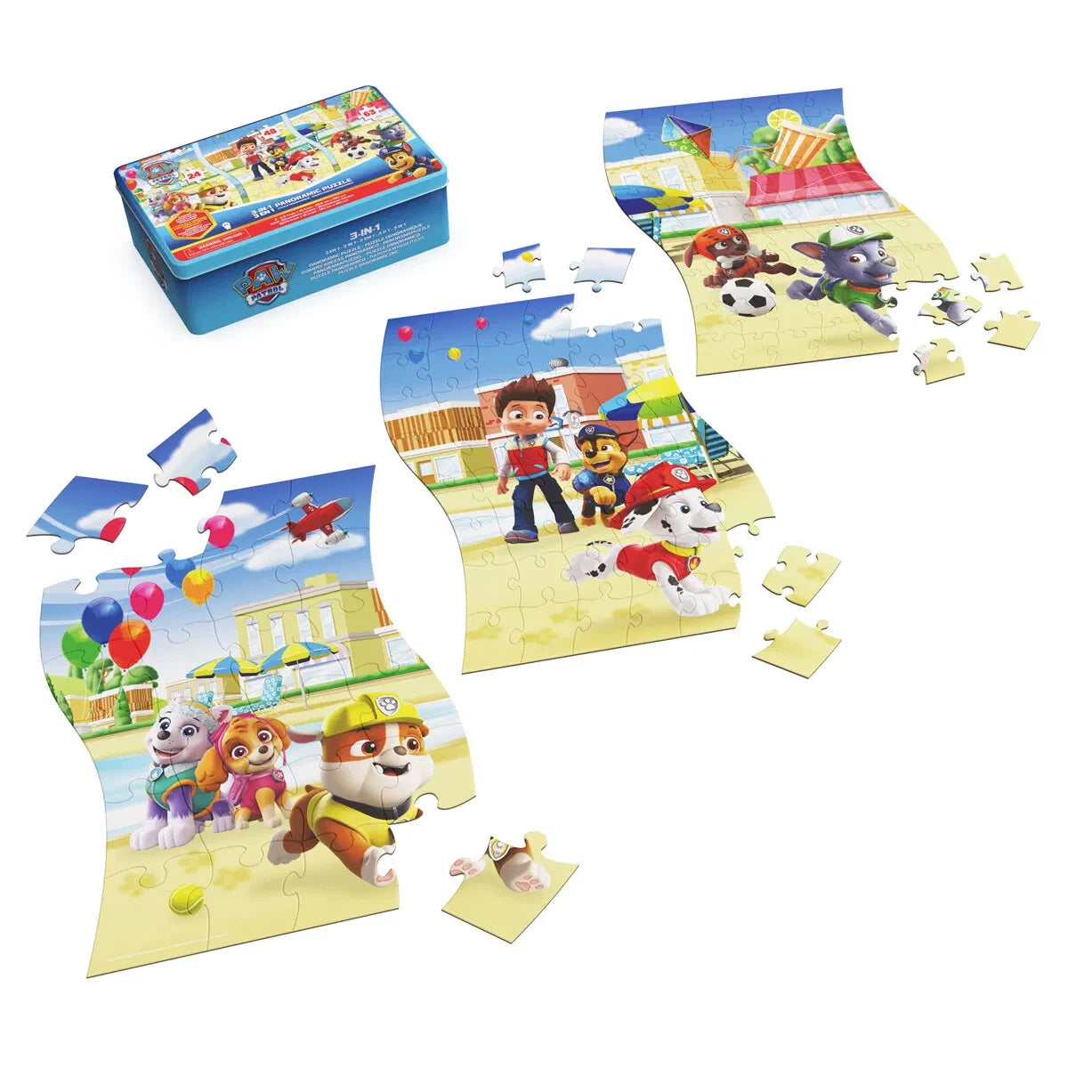 Paw Patrol Panorama Pussel 3-i-1