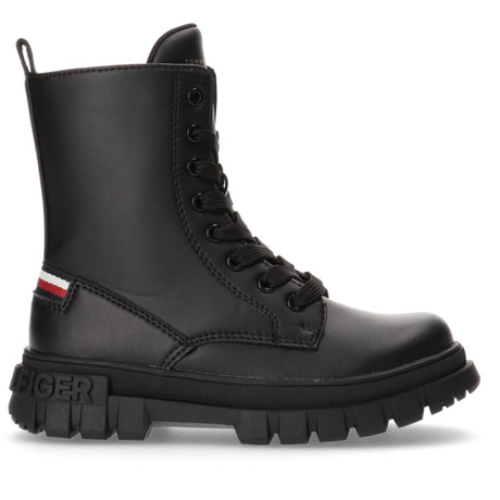 Tommy Hilfiger Black Lace-Up Støvle