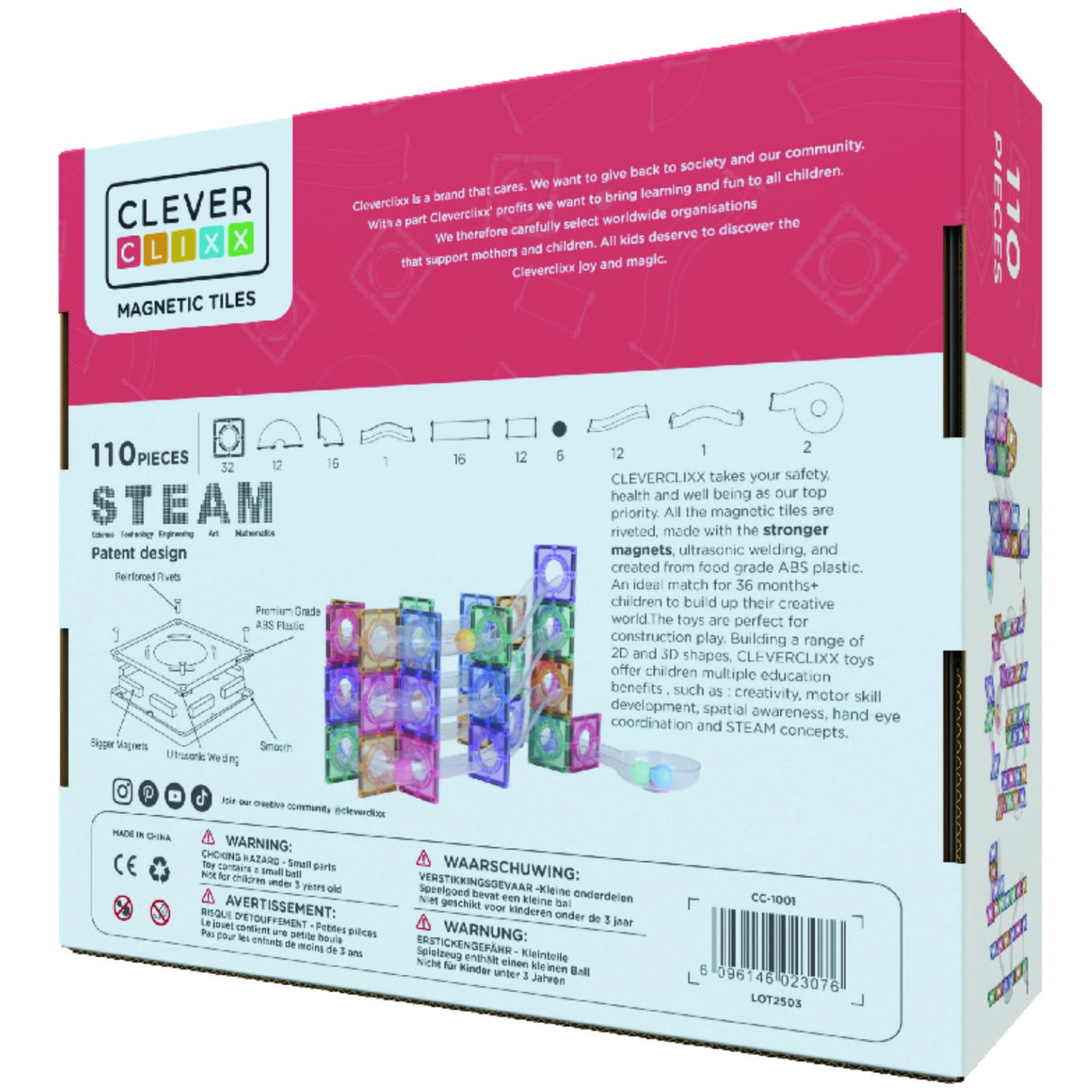 Cleverclixx Pastel Ball Run Clever Pack Pastel 110 stycken