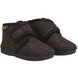 En Fant Chocolate Melange Tofflor Ull Velcro