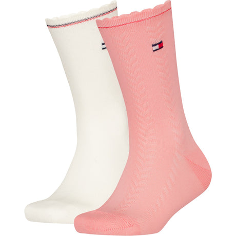 Tommy Hilfiger Soft Pink Kids Strumpor 2-pack 3D Cable