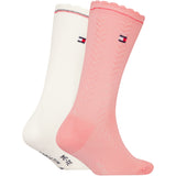 Tommy Hilfiger Soft Pink Kids Strumpor 2-pack 3D Cable