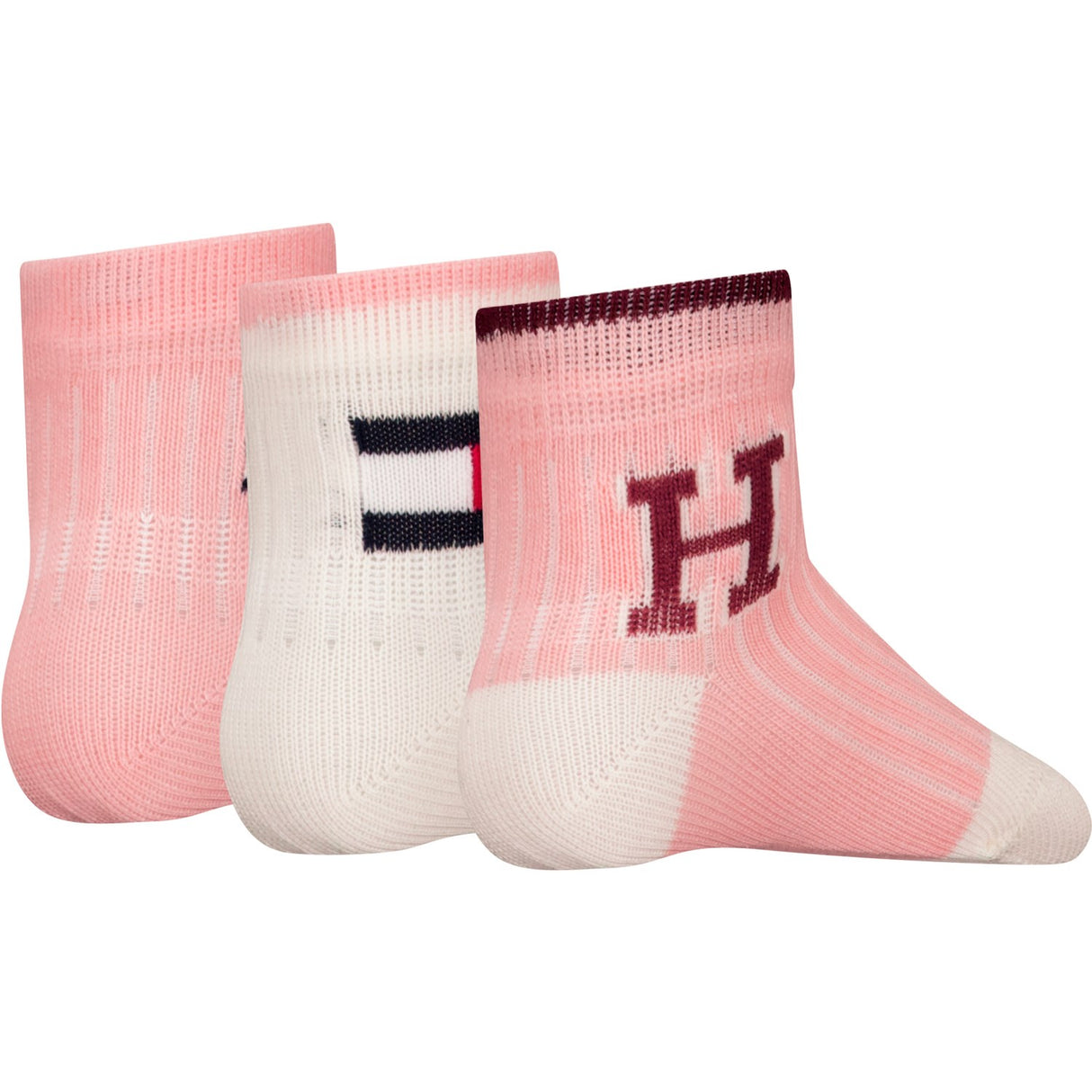 Tommy Hilfiger Soft Pink Baby Strumpor 3-Pack Iconic Presentförpackning