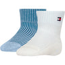 Tommy Hilfiger Light Blue Baby Strumpor 2-pack Fold Over Rib