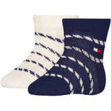 Tommy Hilfiger Navy Baby Strumpor 2-pack Breton Stripe