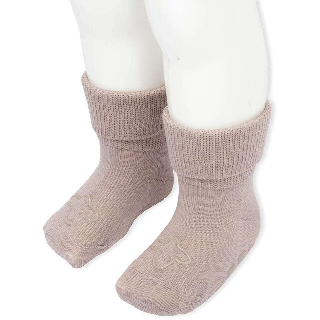 Lillelam Beige Ull Strumpor Anti Slip