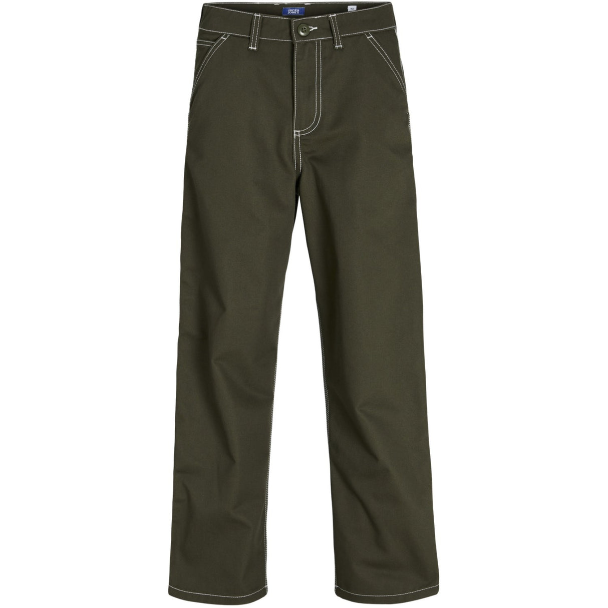 Jack & Jones Junior Olive Night Stalex Contrast Worker Byxor