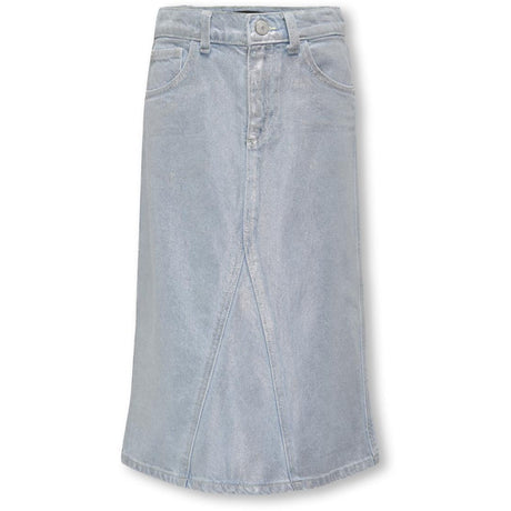 kids ONLY Light Blue Denim Canal Maxi Kjol Silver Denim Red Cro