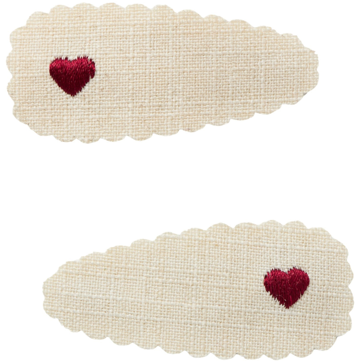 Lil'Atelier Turtledove Heart In Sand Collar Olala Hårspännen 2-Pack