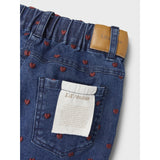 Lil'Atelier Dark Blue Denim Heart Embroidery Liva Loose Jeans