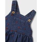 Lil'Atelier Dark Blue Denim Heart Embroidery Liva Loose Denim Skirtall