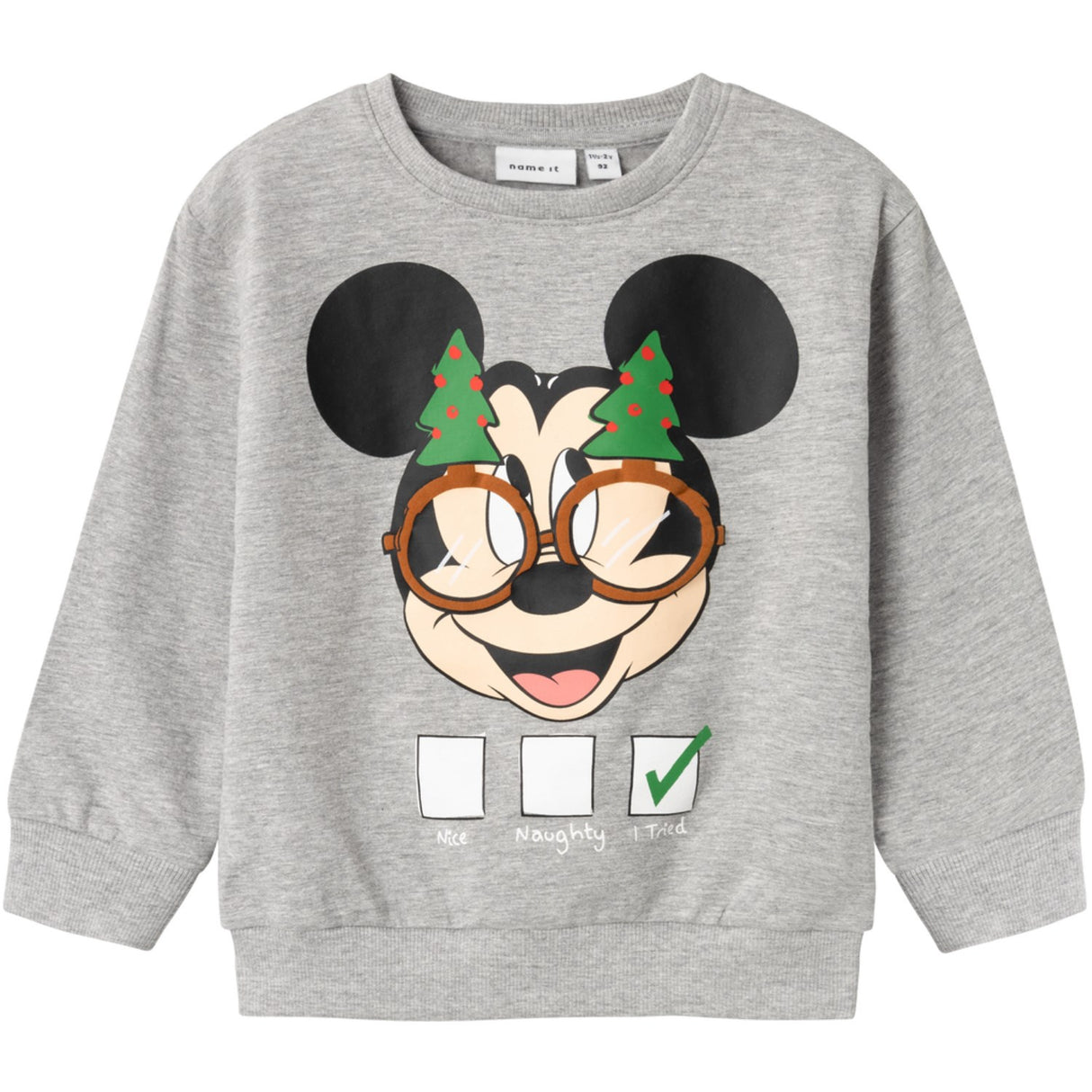 Name It Grey Melange Sello Mickey Mouse Regular Sweatshirt