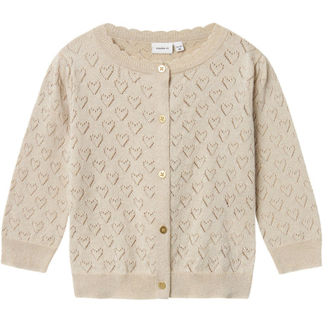 Name It Frosted Almond Riglitter Stickad Cardigan